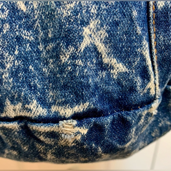 Shane Blue Jean Naturally Distressed Hobo Shoulder Slouch Bucket Denim Western - Picture 9 of 17